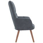 vidaXL Chaise de relaxation Gris foncé Velours