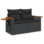 vidaXL Salon de jardin 10 Pièces avec coussins noir résine tressée