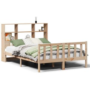 vidaXL Lit bibliothèque sans matelas 160x200 cm bois massif de pin