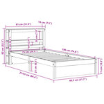 vidaXL Cadre de lit avec tête de lit sans matelas blanc 75x190 cm