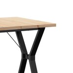 vidaXL Table à manger cadre en Y 70x70x75 5cm bois de pin massif fonte