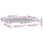 vidaXL Cadre de lit à LED sans matelas gris 135x190 cm bois massif