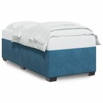 vidaXL Cadre de lit bleu 90x190 cm velours