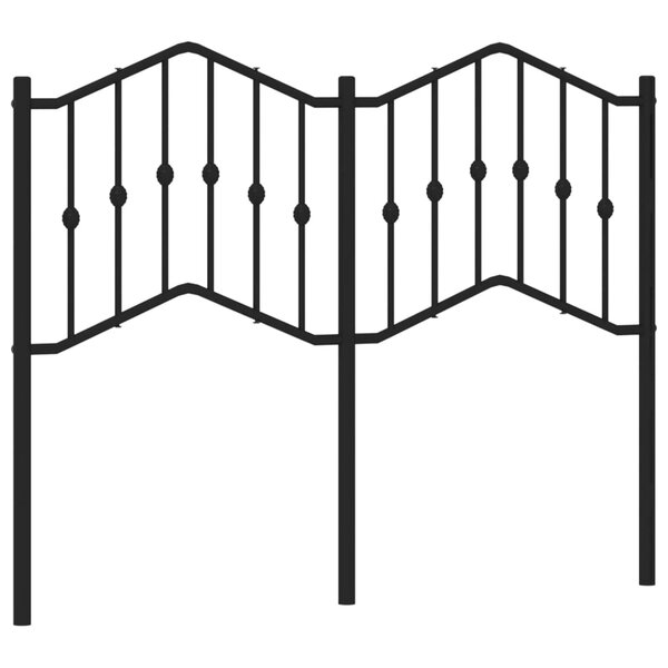 vidaXL Tête de lit métal noir 120 cm