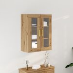 Armoire murale vidaXL avec portes en verre Chêne artisan 69 5x34x90 cm