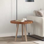 vidaXL Plateau de table Marron Clair Ø 60 x 4 cm Bois de chêne massif