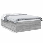 vidaXL Cadre de lit sonoma gris 135x190 cm bois d'ingénierie