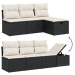 vidaXL Salon de jardin 8 Pièces avec coussins noir résine tressée