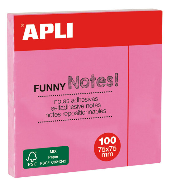 Notes adhésives 7 5x7 5 cm Bloc 100 feuilles Rose pastel