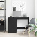 vidaXL Bureau avec porte Chêne noir 100 x 49 x 75 cm Bois d'ingénierie