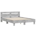 vidaXL Cadre de lit avec LED sans matelas gris béton 150x200 cm
