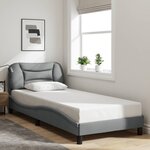 vidaXL Cadre de lit avec LED sans matelas Hvar gris clair 80x200 cm tissu