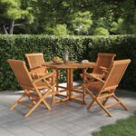 vidaXL Ensemble à manger d'extérieur pliable 5 Pièces Bois solide de teck