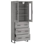 vidaXL Buffet haut Sonoma gris 69 5x34x180 cm Bois d'ingénierie