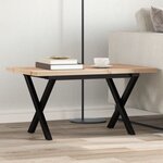 vidaXL Table basse cadre en X 80x50x40 5cm bois de pin massif et fonte