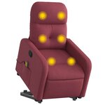 vidaXL Fauteuil inclinable de massage Rouge bordeaux Tissu