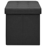Banc banquette de rangement pliable noir faux lin 02_0010838