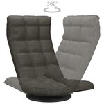 vidaXL Chaise de sol pivotante Gris foncé Tissu