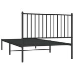 vidaXL Cadre de lit métal sans matelas avec tête de lit noir 100x200cm