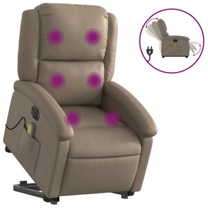 vidaXL Fauteuil inclinable de massage électrique cappuccino similicuir