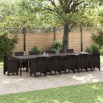 vidaXL Table de Jardin Marron 400 x 100 x 73 cm polyrotin