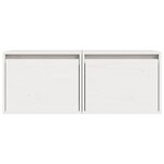 vidaXL Armoires murales 2 Pièces Blanc 45x30x35 cm Bois de pin massif