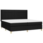 vidaXL Sommier à lattes de lit et matelas et LED Noir 200x200 cm Tissu