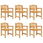 vidaXL Chaises de jardin lot de 6 58x59x88 cm bois massif de teck