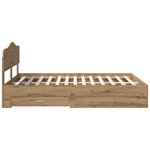 vidaXL Cadre de lit Chêne artisanal 140 x 190 cm Bois d'ingénierie