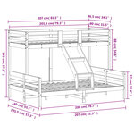 vidaXL Lit superposé sans matelas 80x200/140x200 cm blanc bois massif