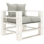 vidaXL Canapé palette de jardin avec coussins taupe Bois