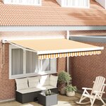 vidaXL Auvent rétractable automatique jaune et blanc 300x250 cm