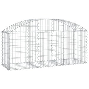 vidaXL Panier de gabions arqué 150x50x60/80 cm Fer galvanisé
