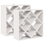 vidaXL Étagère à vin 2 Pièces Blanc 62 x 25 x 62 cm Pin massif