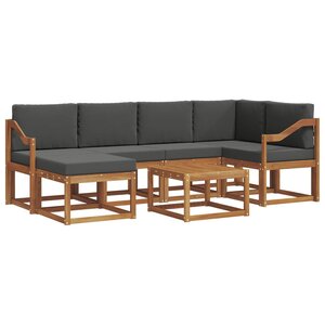 vidaXL Ensemble de canapés d'extérieur 7 pc Naturel et Anthracite