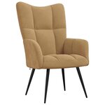 vidaXL Chaise de relaxation avec tabouret Marron Velours