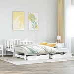vidaXL Lit de jour avec gigogne et tiroirs sans matelas blanc 90x200cm