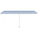 vidaXL Auvent manuel rétractable sur pied 500x300 cm Bleu/Blanc