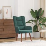 Chaise Relaxante vidaXL Velours Vert Foncé