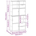vidaXL Armoires latérales 4 Pièces ODDA 40x24x79 cm bois massif pin