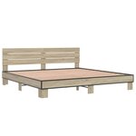 vidaXL Cadre de lit sans matelas chêne sonoma 200x200 cm