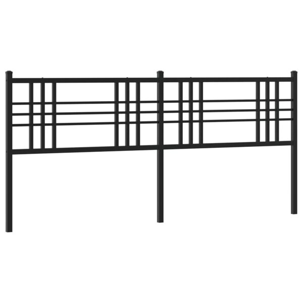 vidaXL Tête de lit de remplacement métal noir 200 cm