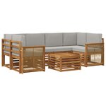 vidaXL Ensemble de canapés d'extérieur 7 pc Naturel et gris clair