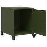 vidaXL Table de chevet vert olive 36x39x43 5 cm acier