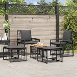 vidaXL Ensemble de meubles d'extérieur 5 pc Noir et Gris foncé