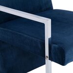 vidaXL Fauteuil avec pieds chromés Bleu Velours