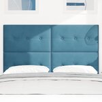 vidaXL Tête de lit LED avec des lumières à LED Bleu 144 cm Polyester