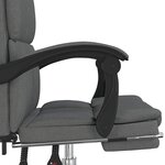vidaXL Fauteuil inclinable de bureau Gris foncé Tissu