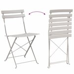 vidaXL Ensemble bistro pliant 3 Pièces Beige Acier