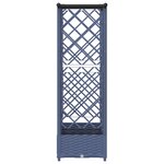 vidaXL Lit Élevé avec Treillis et Toit Gris 164 x 40 x 121 cm PP